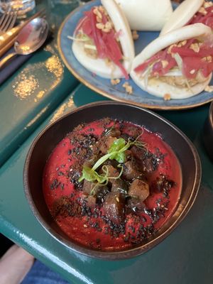 Beetroot soup  at brEAThe Restaurant - Pigalle in Paris