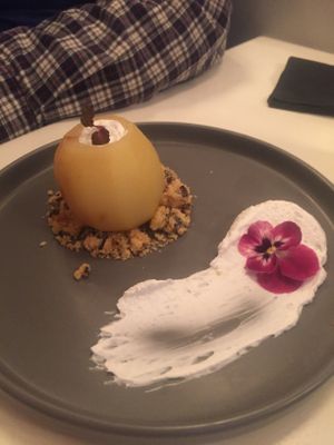 poire pochée regardez moi cette beauté at brEAThe Restaurant - Pigalle in Paris