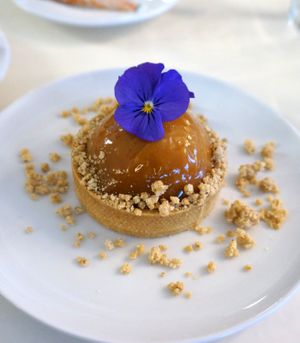 Praline and melty caramel Tartelette at brEAThe Restaurant - Pigalle in Paris