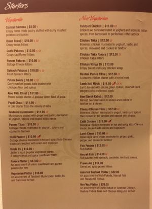 Take away menu, V=Vegan, full sit down menu also available  at Jashn Food of India in Torquay
