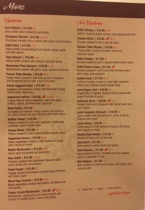 Take Away Menu V=Vegan at Jashn Food of India in Torquay