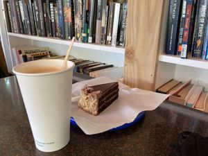 Oatmilk latte   at Kilauea Bakery and Pau Hana Pizza in Kilauea