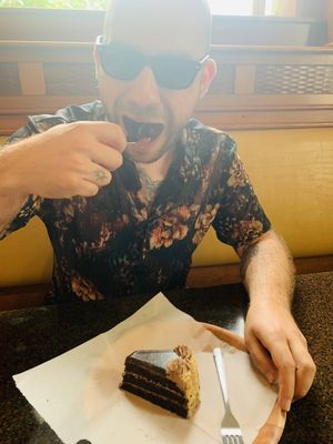 Mocha macadamia nut cake! at Kilauea Bakery and Pau Hana Pizza in Kilauea