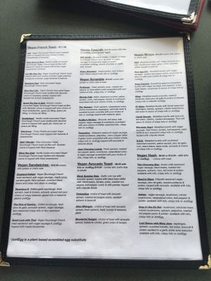 vegan menu!!!! at The Tomcat Cafe in Sinking Spring