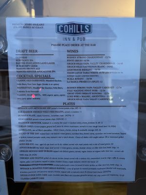 Beyond burger or guacamole with chips. That’s it for the summer 2024 menu!  at Cohill's Inn in Lubec