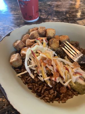 Vegan bowl with tofu, rice and dressing   at Walt Disney World - Satu'li Canteen in Lake Buena Vista