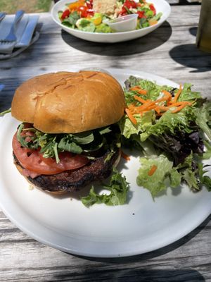 Black bean burger without aioli at Farm Country Kitchen in Riverhead