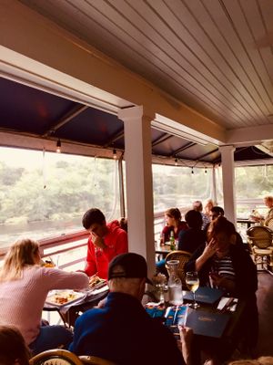 Back porch dining  at Farm Country Kitchen in Riverhead