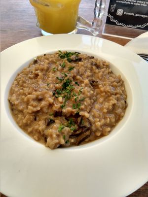 Risotto with mushrooms  at Comida Go Vegan in Santiago