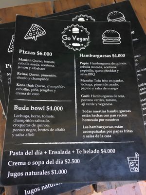 Menu at Comida Go Vegan in Santiago