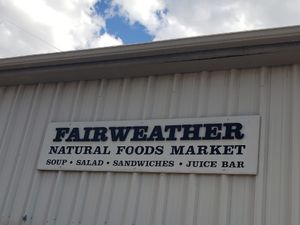 Sign. Off street. at Fairweather Natural Foods in Deer Valley