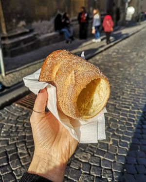Sugar-cinnamon Baumkuchen at Waffle Point U Kajetana in Prague