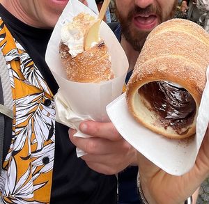 Apple one and chocolate one   at Waffle Point U Kajetana in Prague