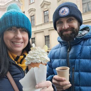 Apple strudel chimney cake at Waffle Point U Kajetana in Prague