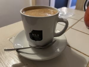 Oat flat white  at Waffle Point U Kajetana in Prague