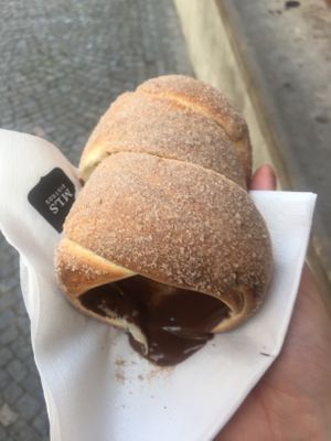 With vegan Nutella  at Waffle Point U Kajetana in Prague
