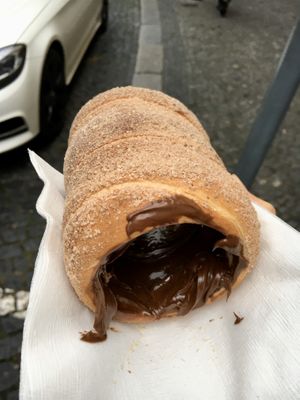 Cinnamon waffle with vegan chocolate  at Waffle Point U Kajetana in Prague