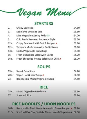 Starter menu #Veganuary at 92 Noodle Bar in Ipswich