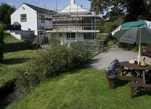 And a very nice Beergarden with a small beck. at Fox and Hounds Inn in Cleator