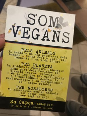 Why are we vegans at Sa Capca in Blanes