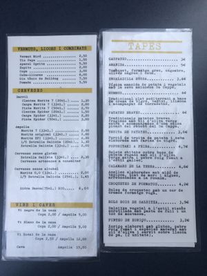 Menu 1 at Sa Capca in Blanes