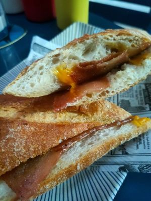 Bacon and cheese sandwich at Sa Capca in Blanes