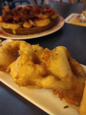 Calamares y shitake a feira at Sa Capca in Blanes