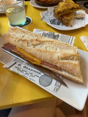 Bacon and cheese bocadillo  at Sa Capca in Blanes