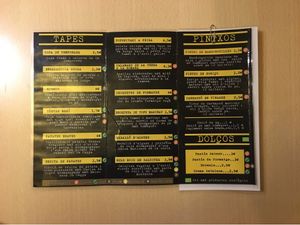 Menu at Sa Capca in Blanes