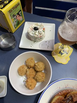 Croquetas to Die for ! And ensaladilla russa so good  at Sa Capca in Blanes