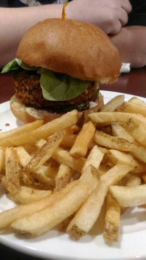 Lentil burger at Hopyard Beer Bar in Halifax