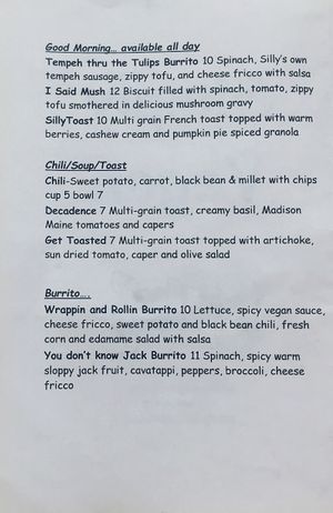 Menu 1/3 at Simply Vegan by Silly's in Portland