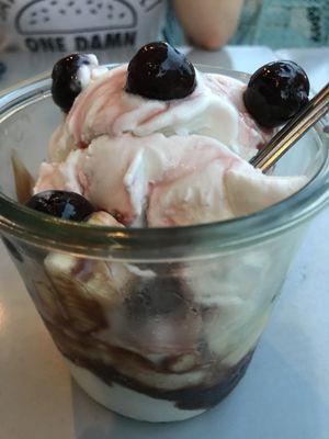 Copabanana sundae without toasted coconut because I don’t like that at Bareburger in Ridgewood