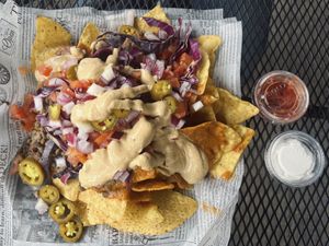 Beyond Super Nachos. Sooo good and has a nice kick to it too  at Old Shillelagh in Detroit