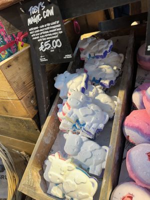 HappyCow bath bombs! 😉  at LUSH - Liverpool St in London