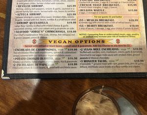 Menu   at Cantina Azteca in Carmichael