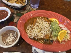 With the refried beans   at Cantina Azteca in Carmichael