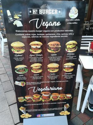 Menu at H Burger  in Gran Canaria
