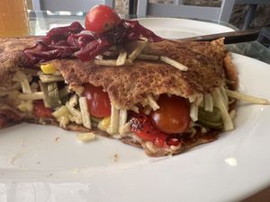 Super generous filing.  at Hari's Creperie in Crete