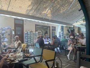 Outside seating area  at Hari's Creperie in Crete