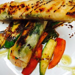 vegan Spring rolls  at Earth Cafe - Derb Zawak in Marrakech