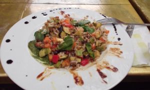 Rice with lentils and vegetable at Earth Cafe - Derb Zawak in Marrakech