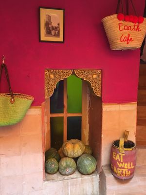 Inside the cafe  at Earth Cafe - Derb Zawak in Marrakech
