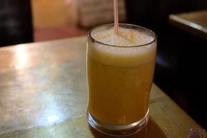 Apple/orange juice at Earth Cafe - Derb Zawak in Marrakech