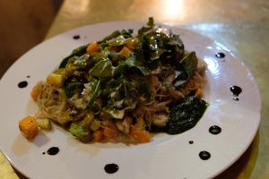 Rice noodles with vegetables at Earth Cafe - Derb Zawak in Marrakech