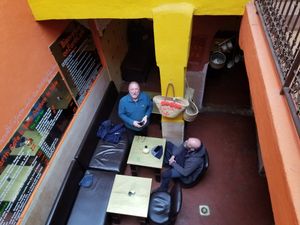 Inside from balcony at Earth Cafe - Derb Zawak in Marrakech