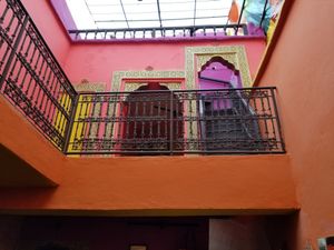 Looking up at Earth Cafe - Derb Zawak in Marrakech