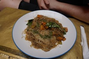 Rice noodels at Earth Cafe - Derb Zawak in Marrakech