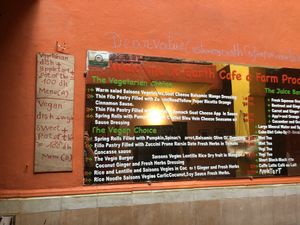 Menu as of July 2018 at Earth Cafe - Derb Zawak in Marrakech