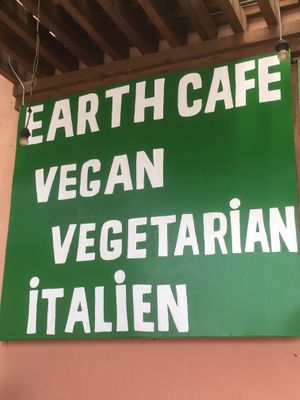 And more signage  at Earth Cafe - Derb Zawak in Marrakech